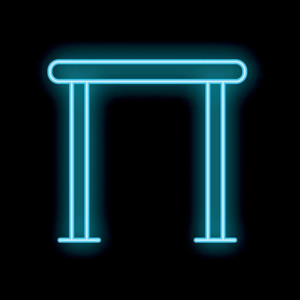 Neon blue glowing parallel bars on a black background vector