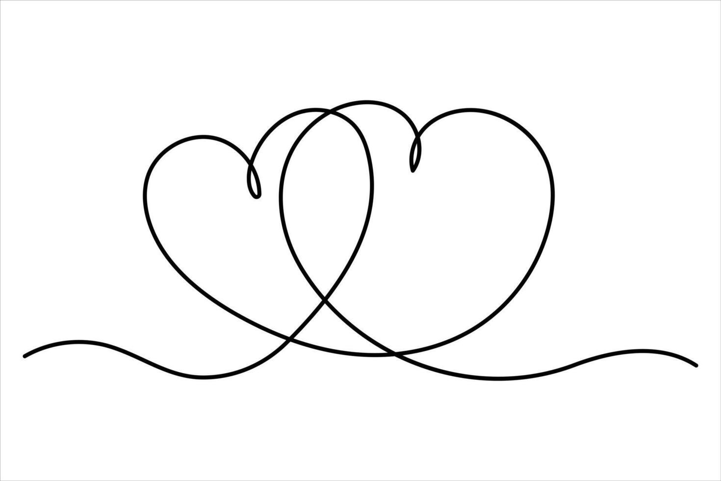 heart symbol continuous one single line drawing of heart art illustration vector