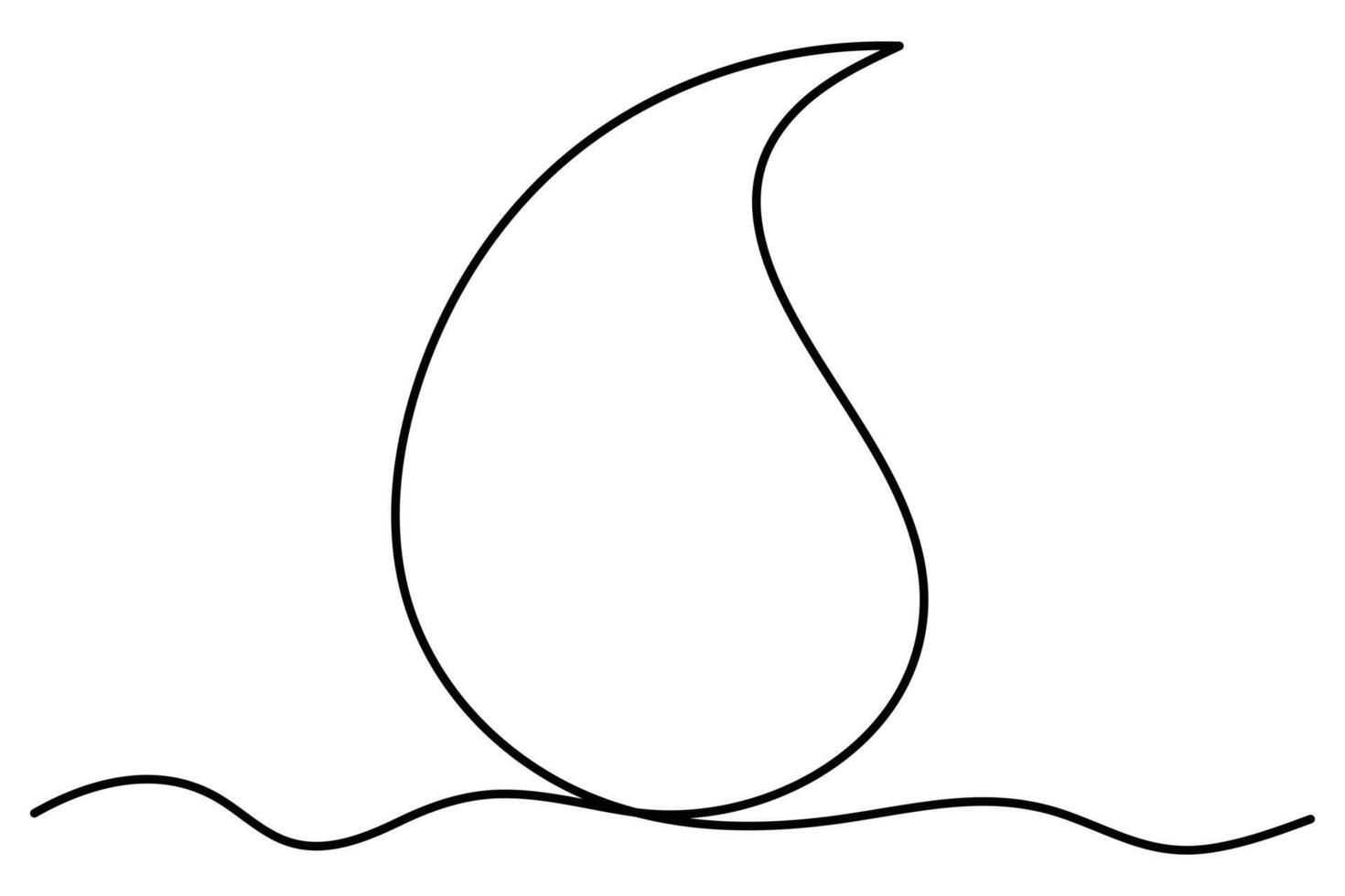 Water drop line icon. rain drop icon single line drawing outline illustration vector