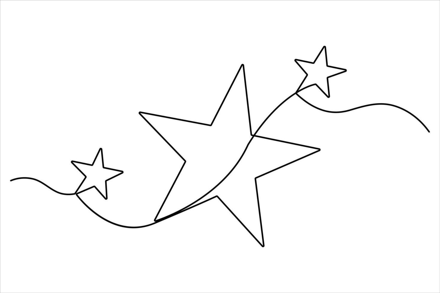 Continuous one line drawing of Star concept hand drawn minimalism style Star line art illustration vector