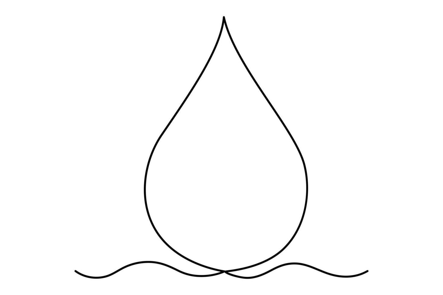 Water drop line icon. rain drop icon single line drawing outline illustration vector
