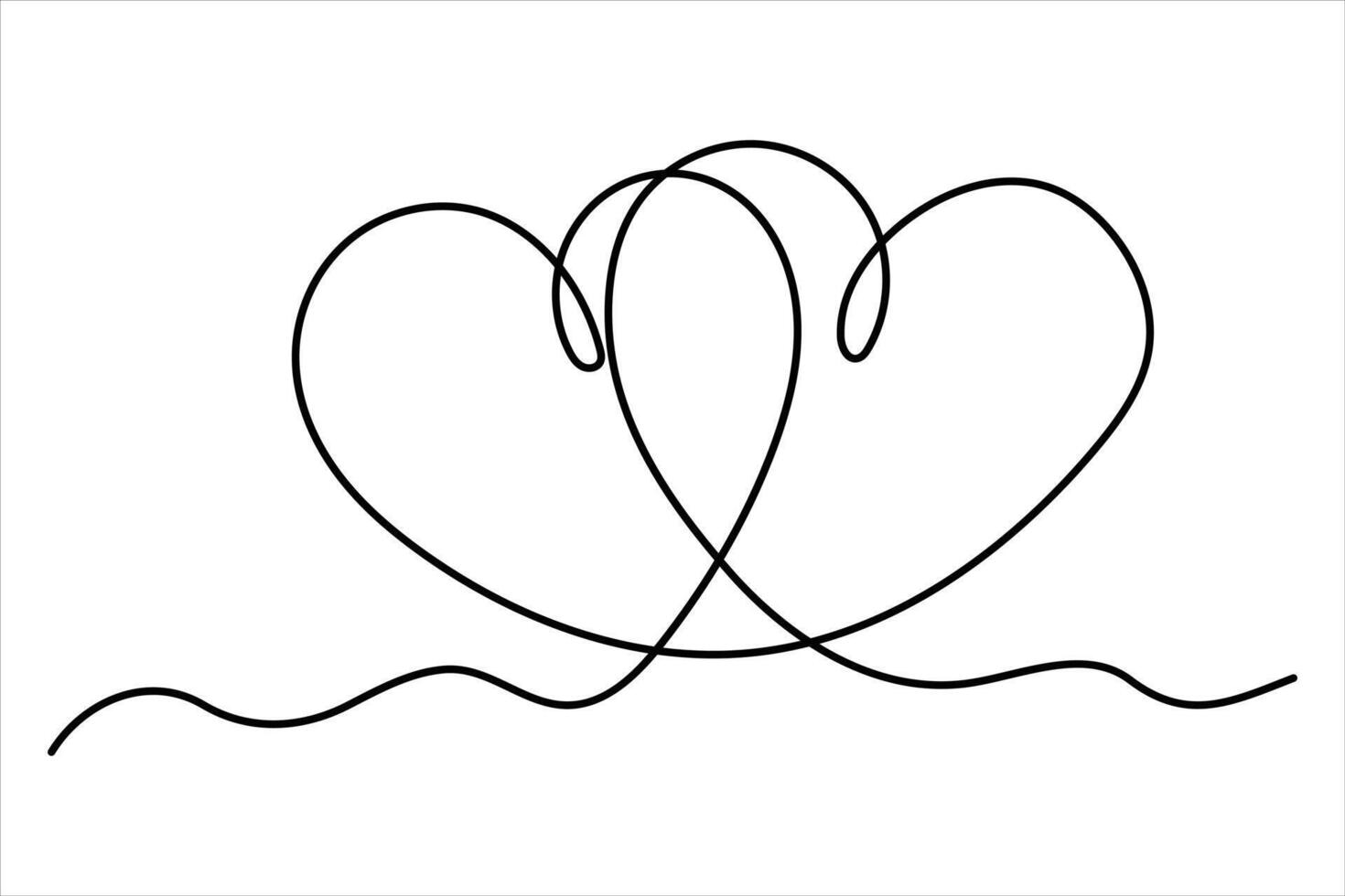 Heart sign in continuous one line drawing vector