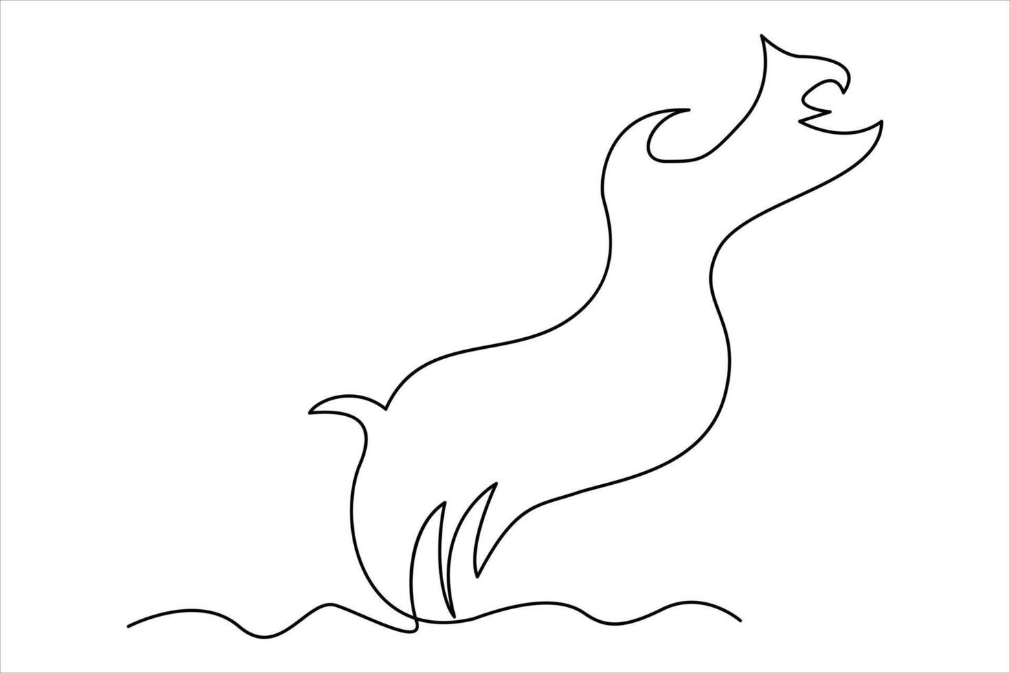 Continuous one line fire flame. Bonfire concept single line outline art illustration vector