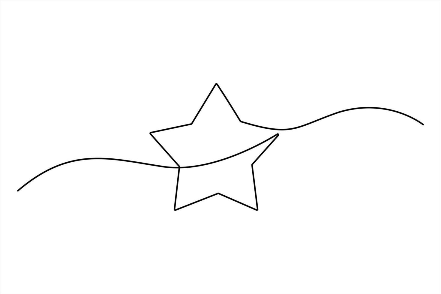Continuous one line Star concept outline isolated on white background illustration vector
