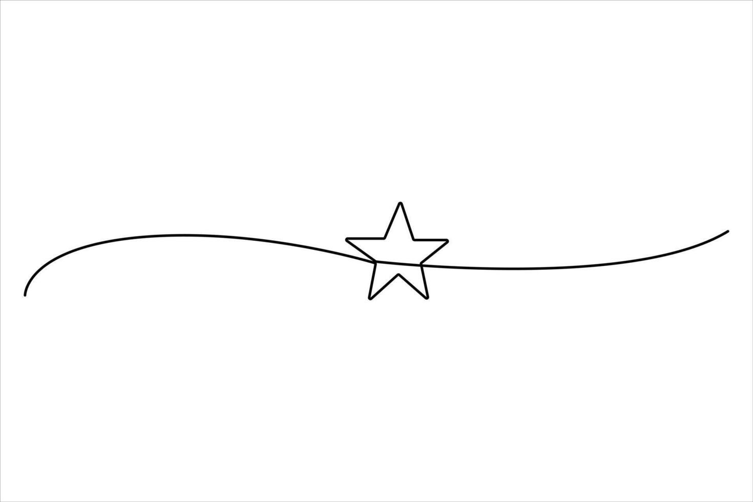 Continuous one line drawing Star concept single line outline art illustration vector
