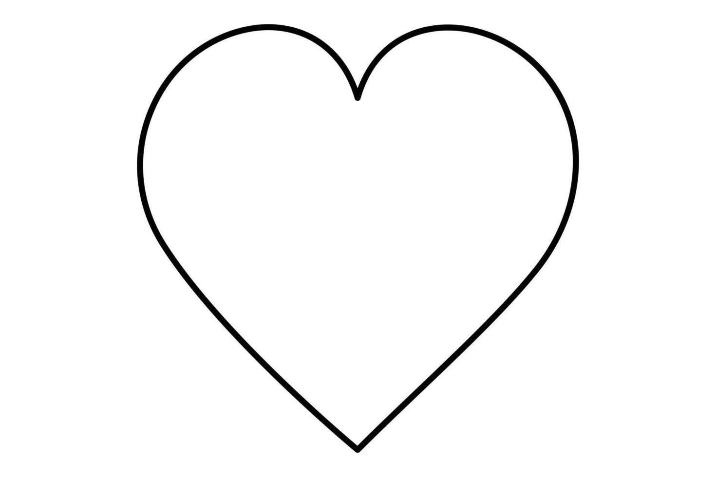 Continuous one line drawing of isolated heart icon, heart shape, heart symbol outline art illustration vector