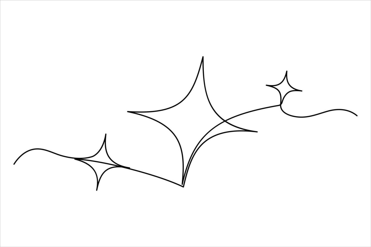 Continuous one line drawing Star concept art illustration of white background vector