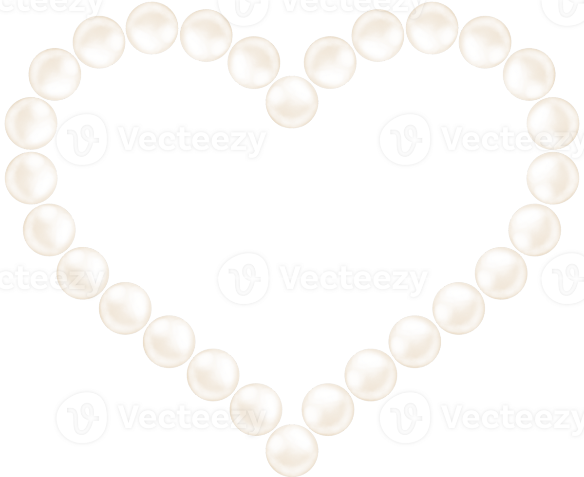 Coquette Pearl heart frame png