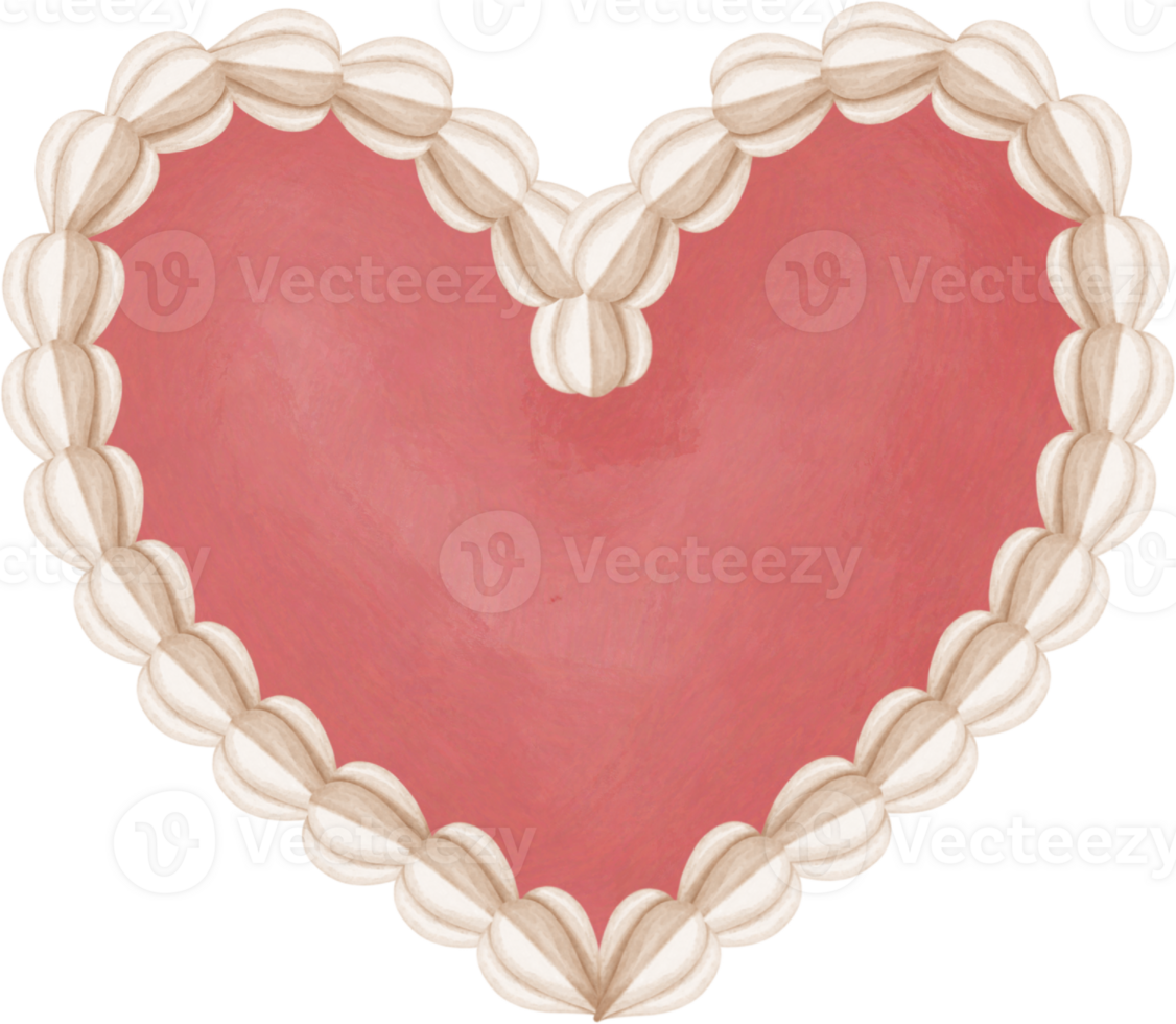 Coquette Heart shaped whipped cream png