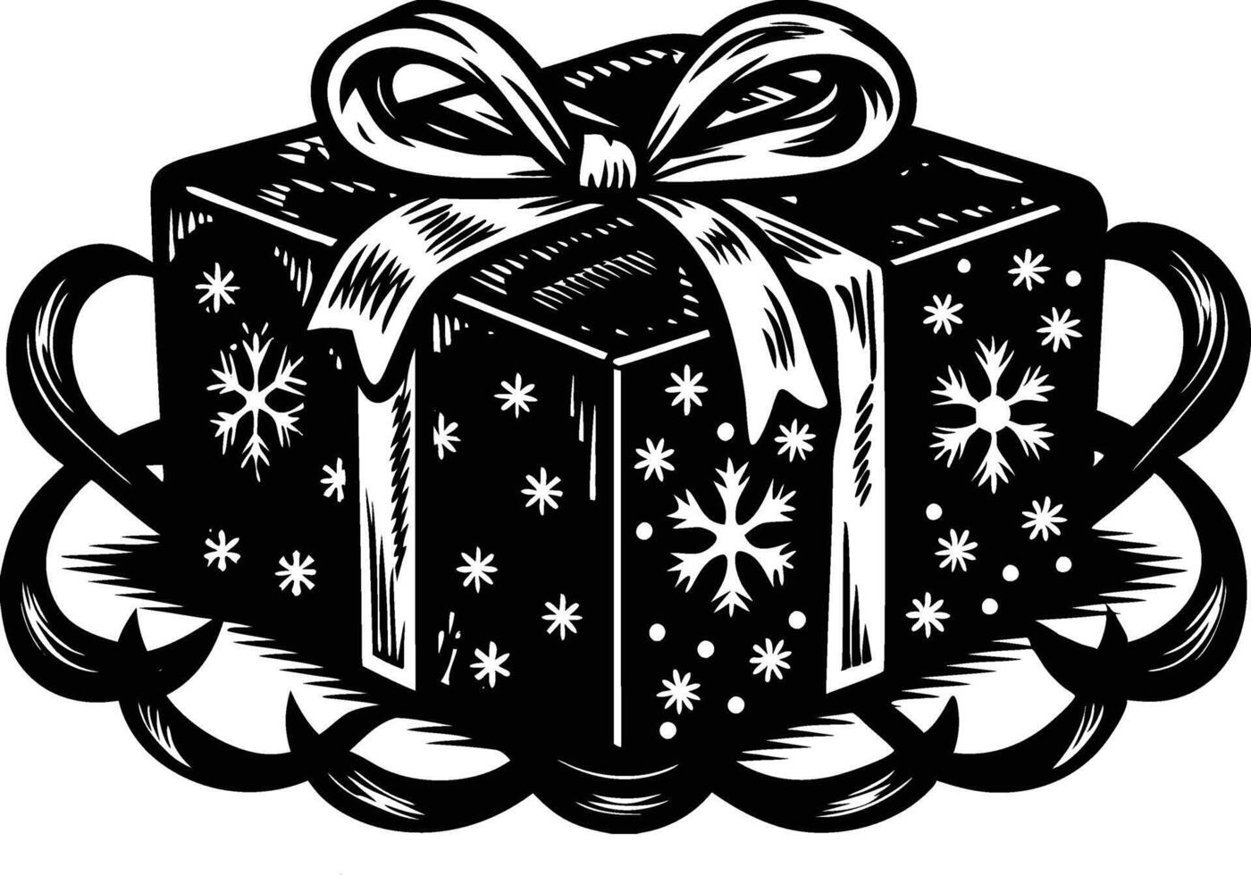 festive christmas gift box on a white background . vector