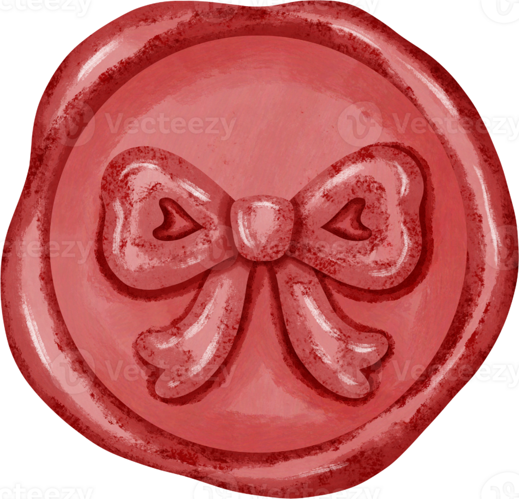 Coquette Red Bow Wax Seal Stamp png