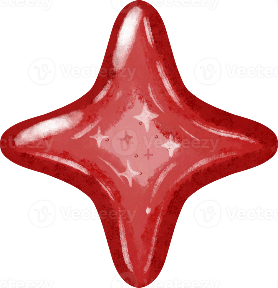 Coquette red star png