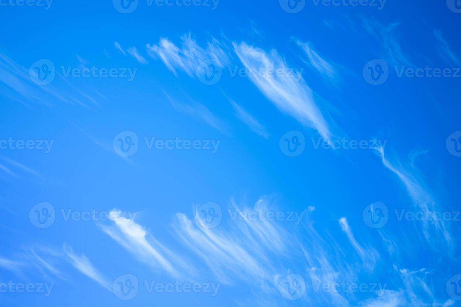 Clear Blue Sky with Wispy Clouds. Stock photo