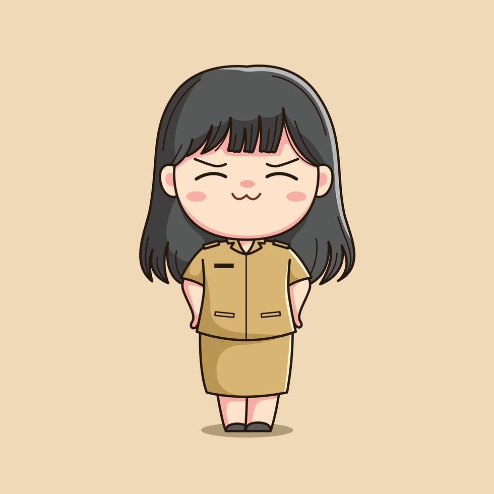 cute female teacher character vector