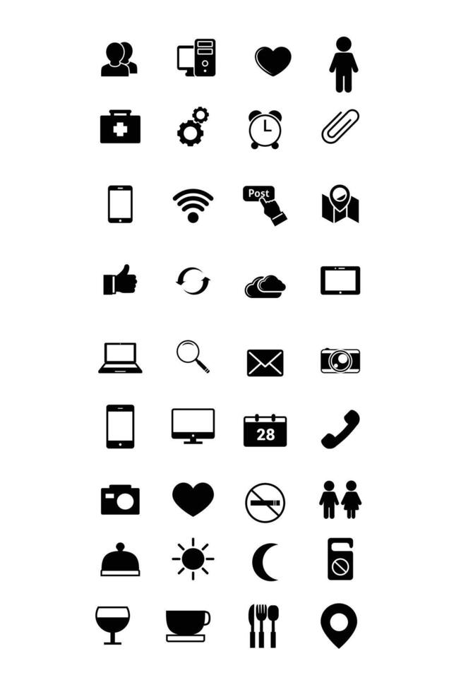 collection of internet icons commonly used vector
