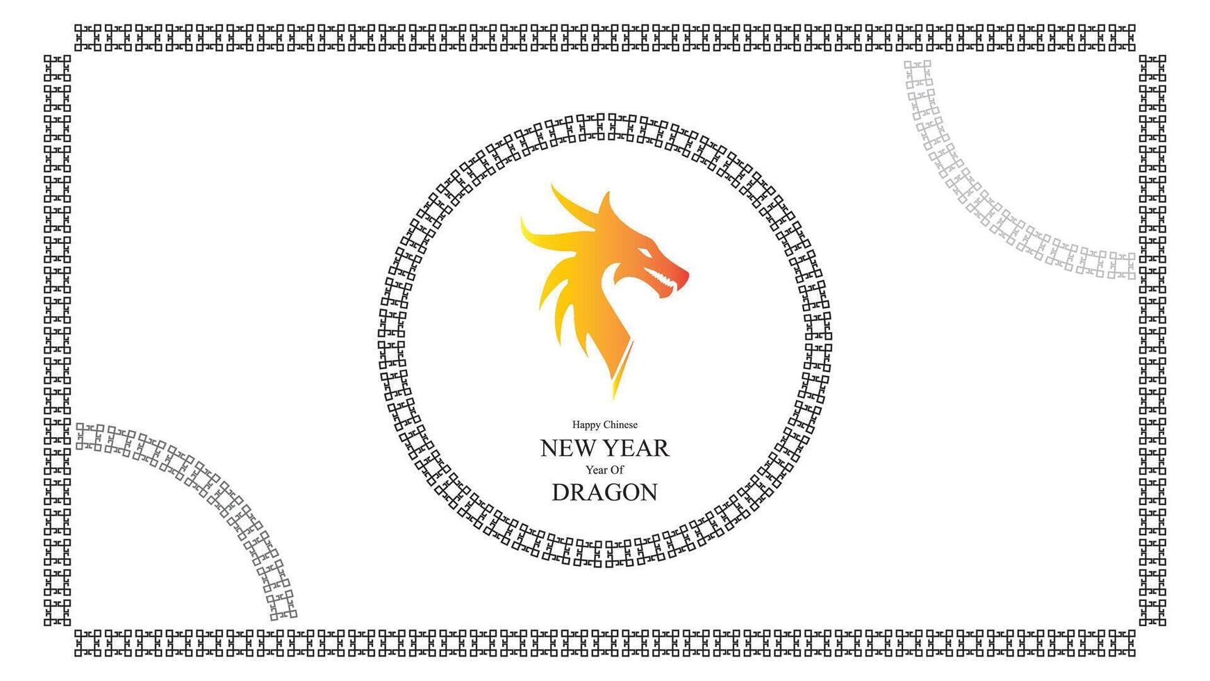 Dragon in Ring Pattern chinesse ornament , lunar new year background vector