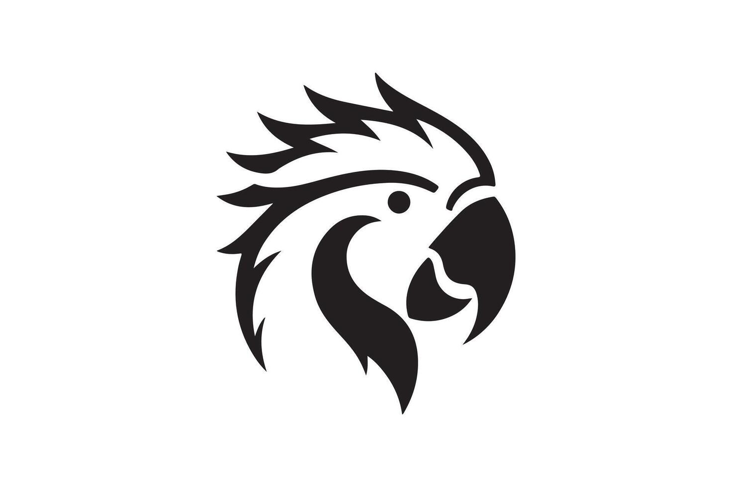 a black and white logo of a parrot vector