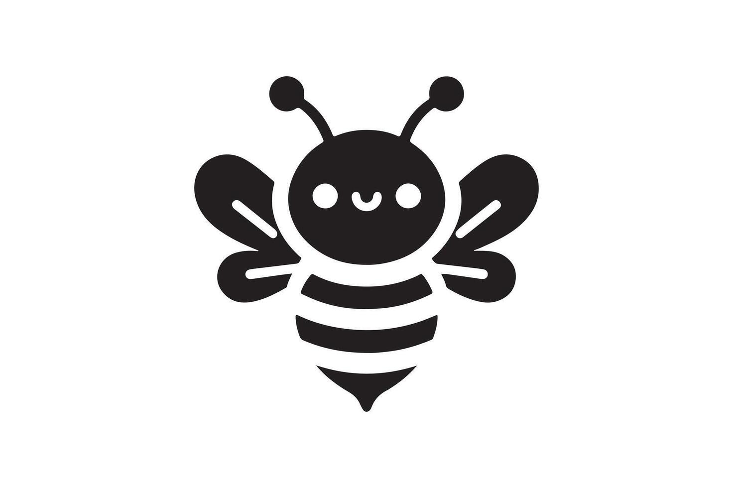 Cute Bee Silhouette Art vector