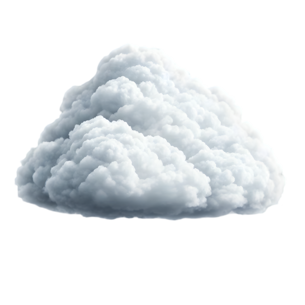 Pure white clear cloud on transparent background png
