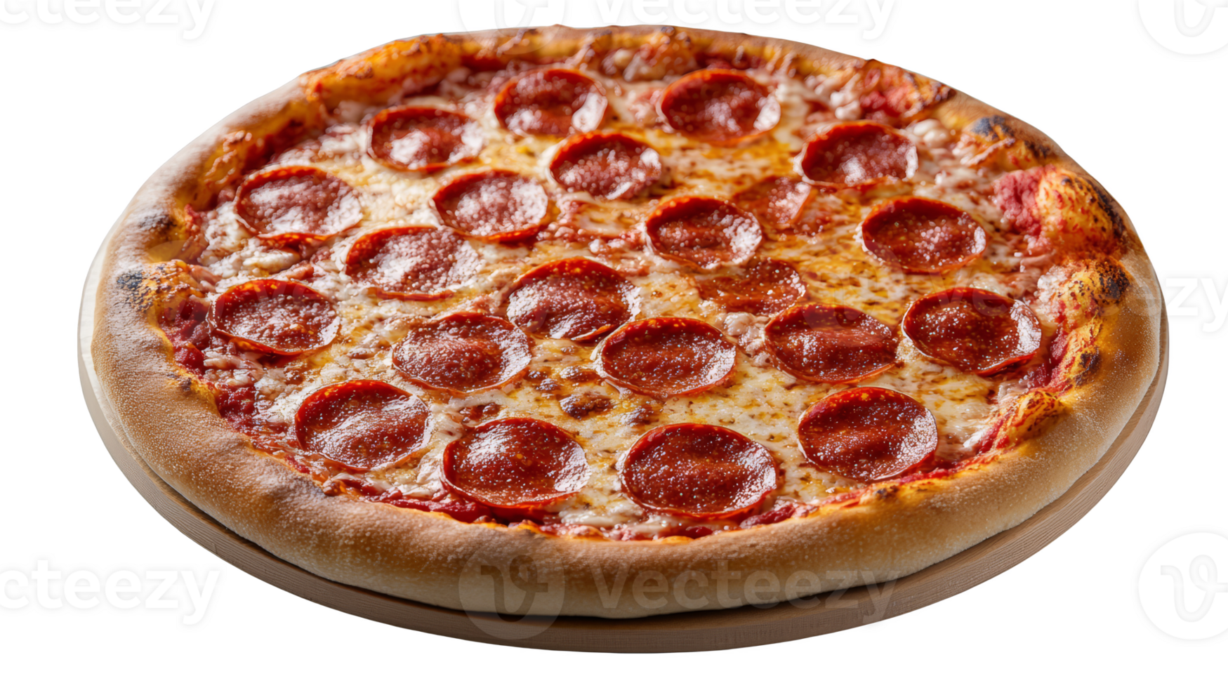 Delicious pepperoni pizza with golden crust and melted cheese png