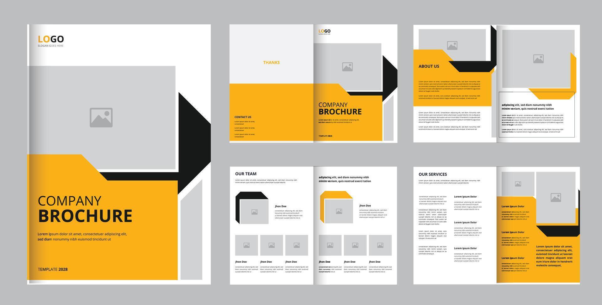 Clean and professional corporate 08 page editable brochure design template vector