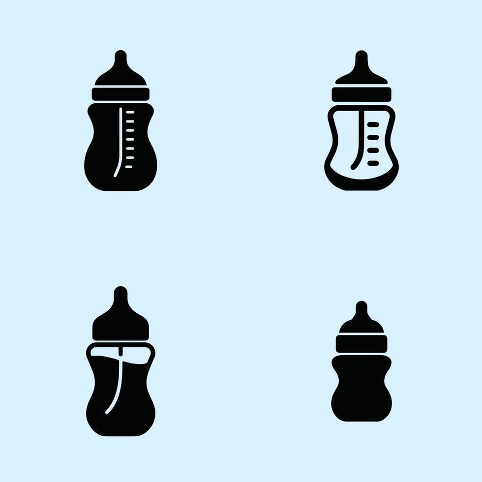 Four Variations of a Baby Bottle Icon vector