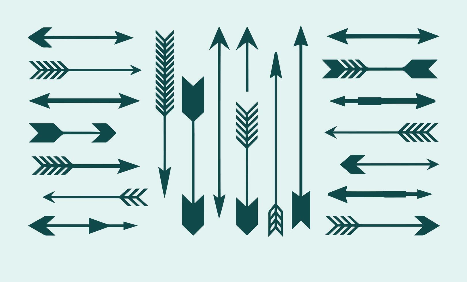 A set of black arrows pointing in different directions, suitable for design purposes. vector