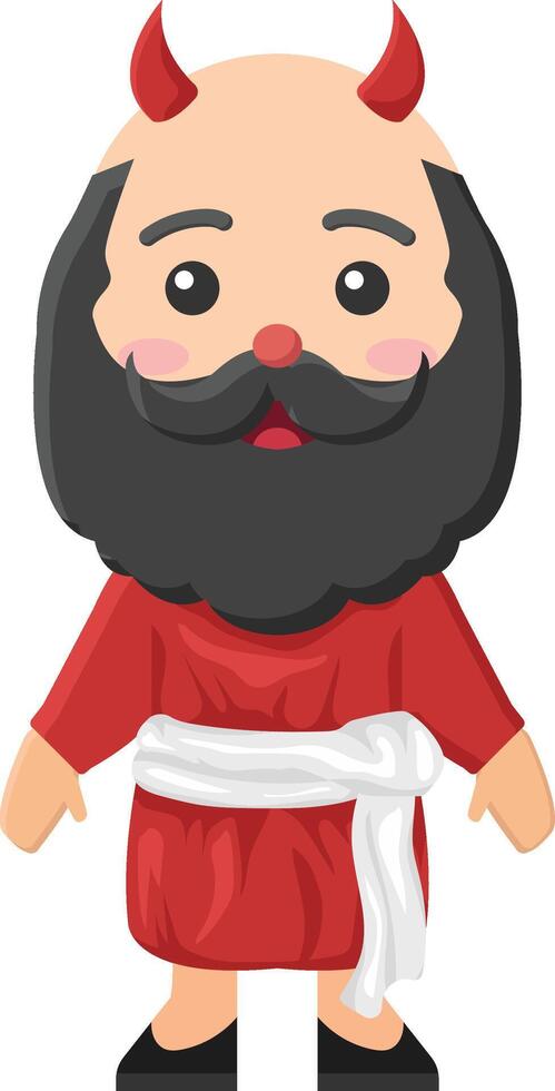 devil scary character cartoon satan monster lucifer satanic halloween cute icon drawing old man art vector