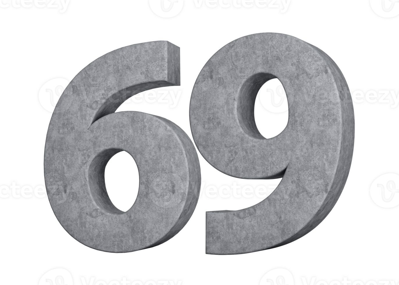 3d Concrete Number Sixty nine 69 Digit Made Of Grey Concrete Stone 3d Illustration png