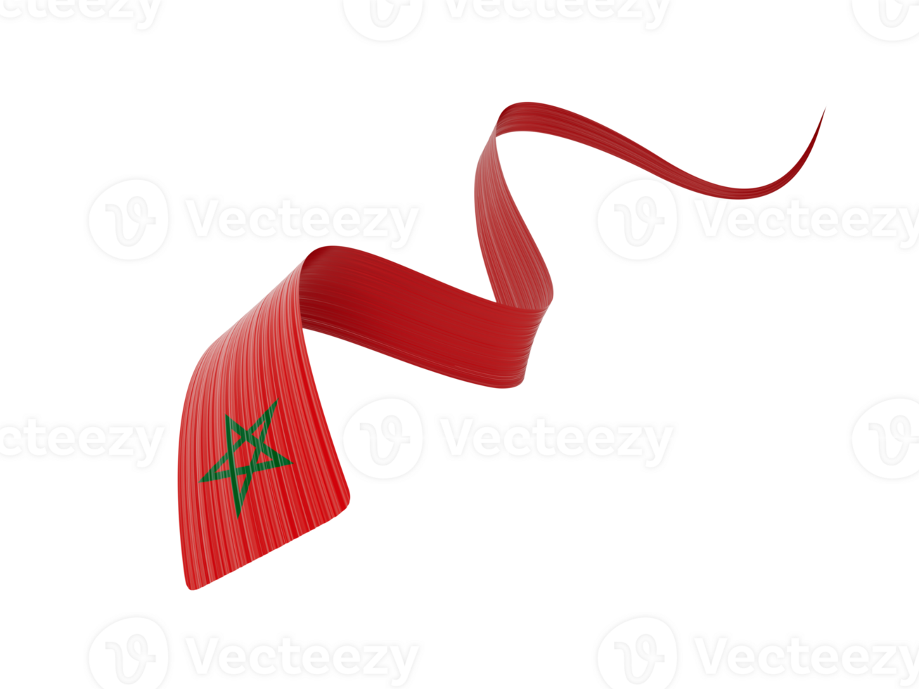 3d Flag Of Morocco 3d Wavy Shiny Morocco Ribbon 3d Illustration png