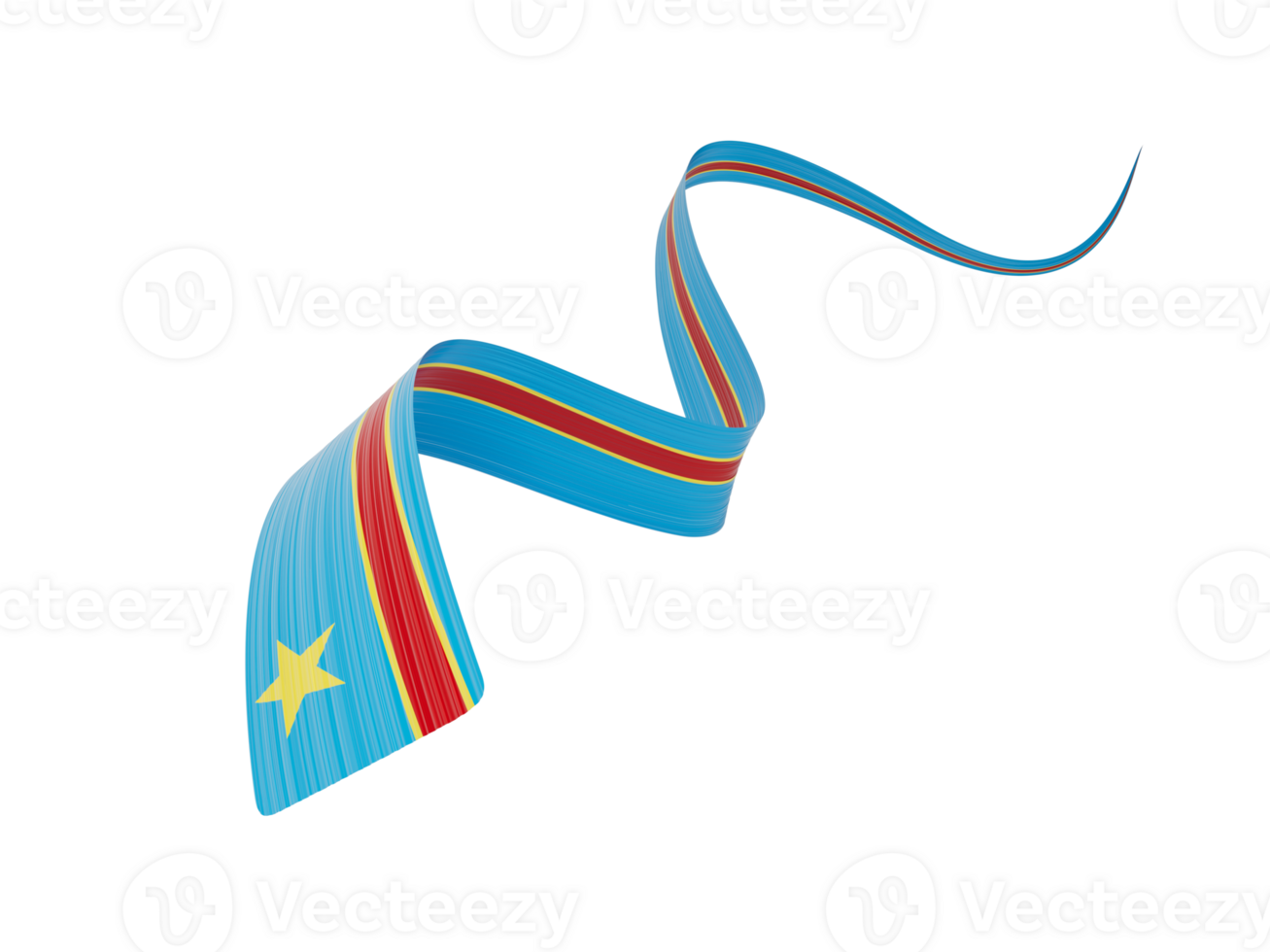 3d Flag Of Democratic Republic Of The Congo 3d Wavy Shiny Ribbon 3d Illustration png
