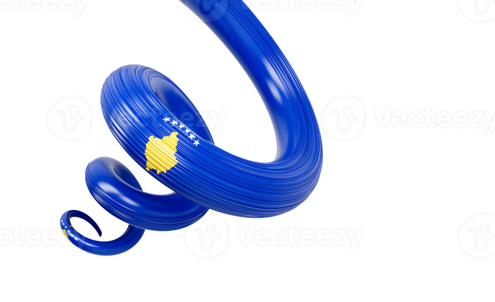 3d Flag of Kosovo 3d Spiral Glossy Ribbon Flag Of Kosovo 3d Illustration png