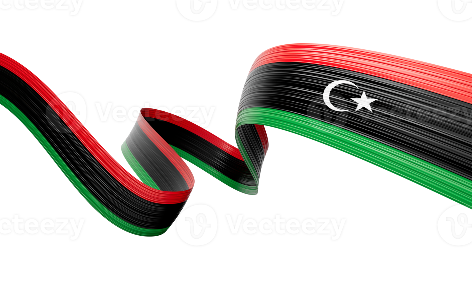 3d Flag Of Libya 3d Wavy Shiny Libya Ribbon Flag 3d Illustration png