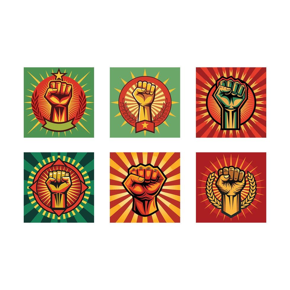 Digital file of a raised fist in and line art style for versatile design use vector