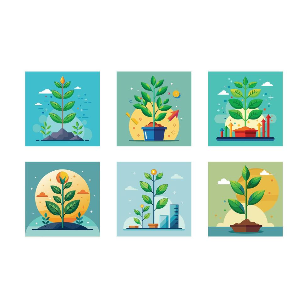 High-quality design of a growing plant for your digital projects vector