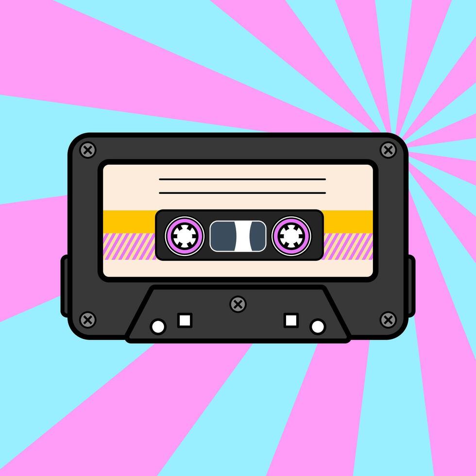 Tape cassette illustration vector
