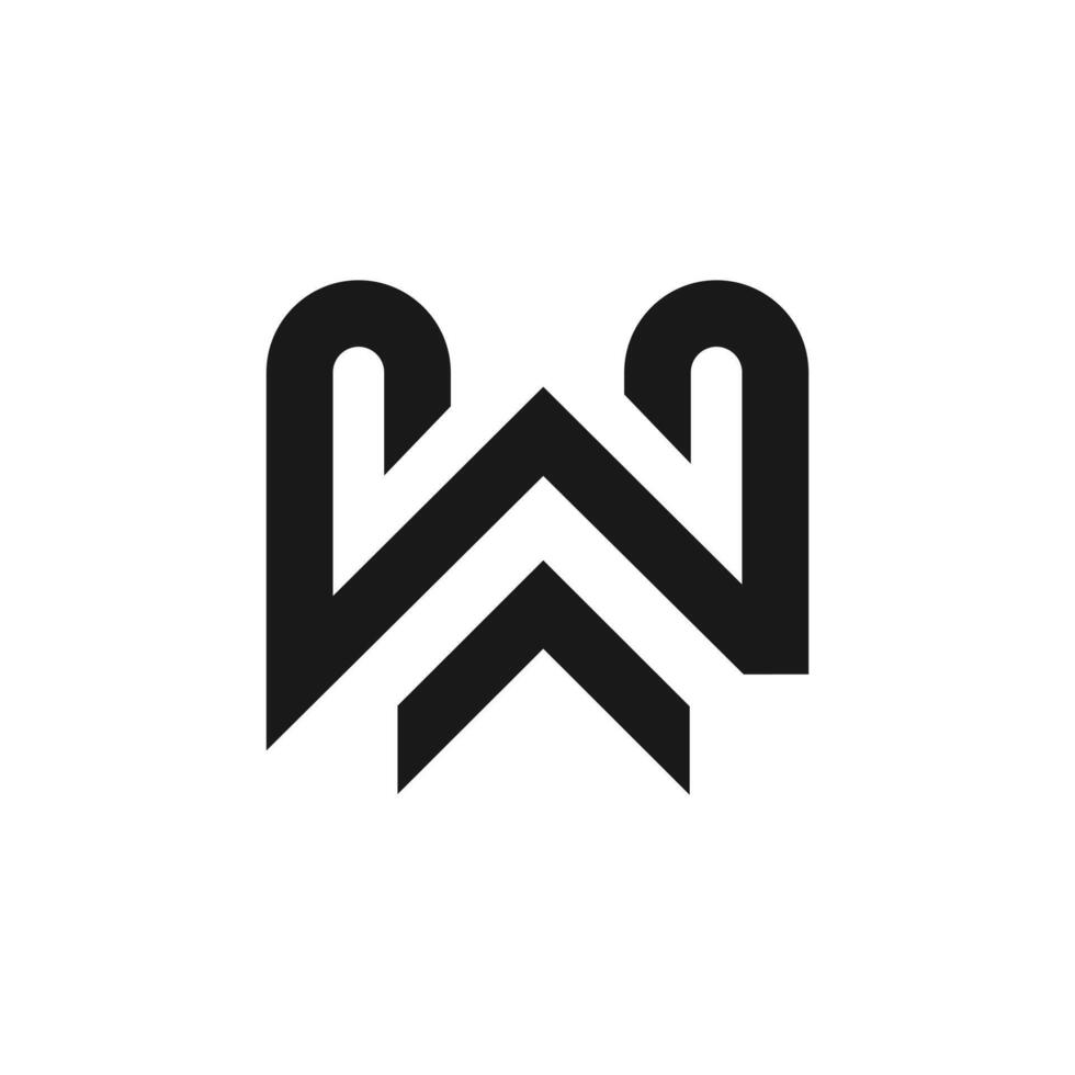 Letter w with modern creative vector
