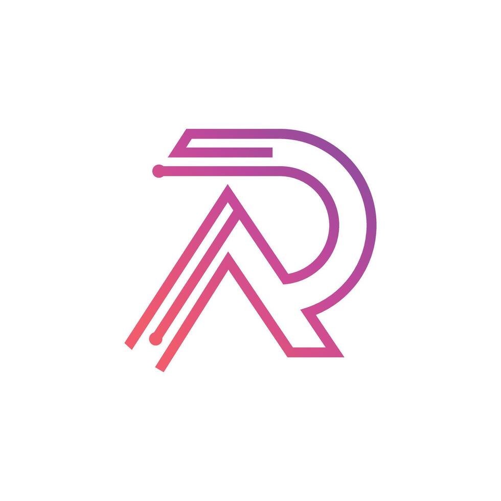 Letter R design idea with modern concept vector