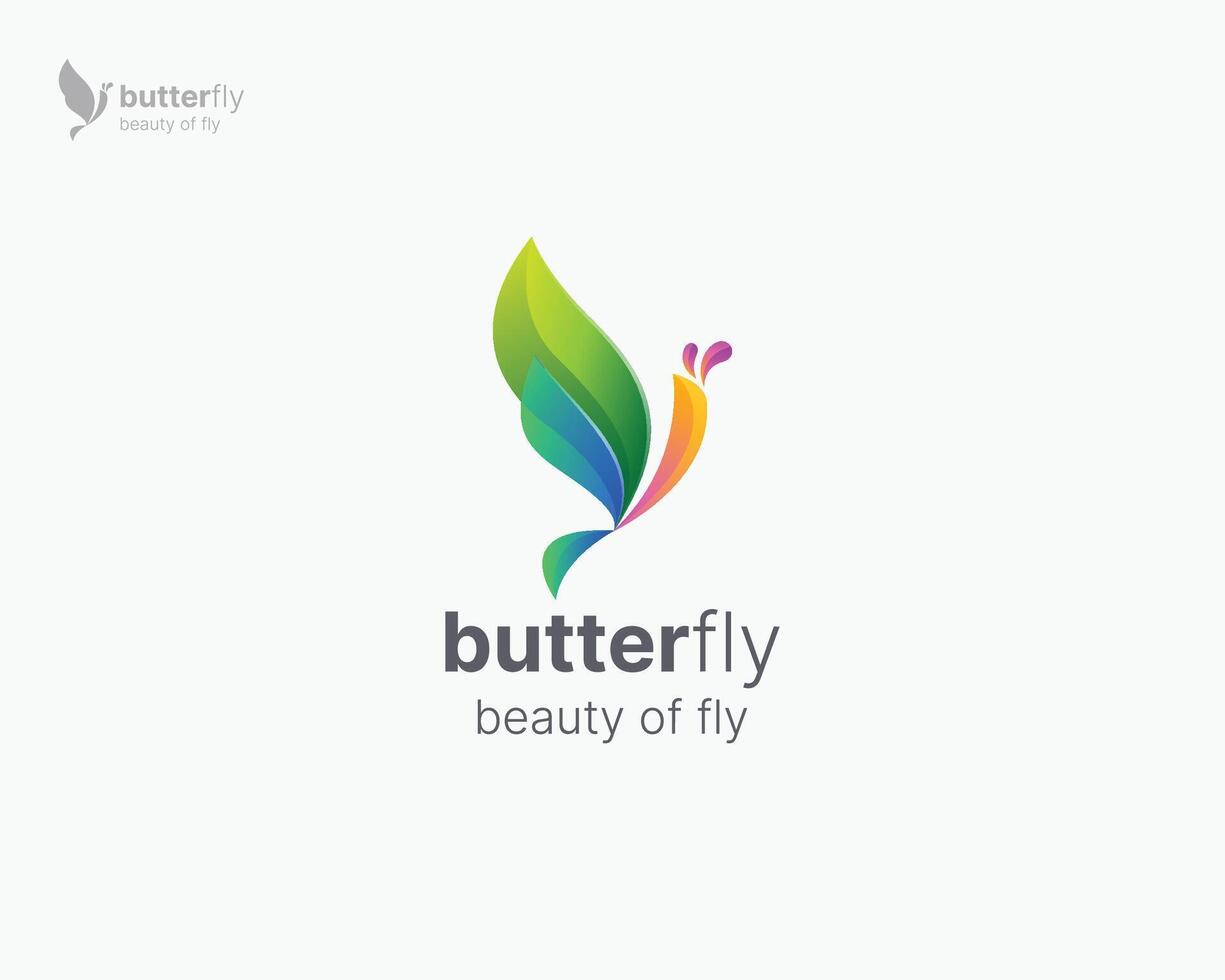 Abstract creative butterfly logo gradient vector