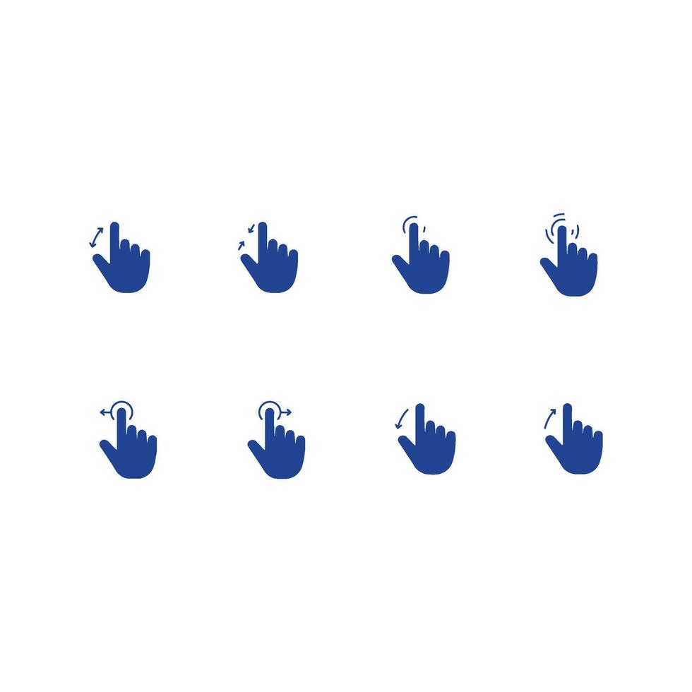 set of touch screen icon vector