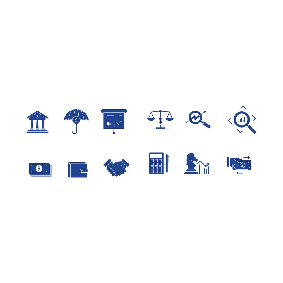 set of goal icon , strategy icons vector