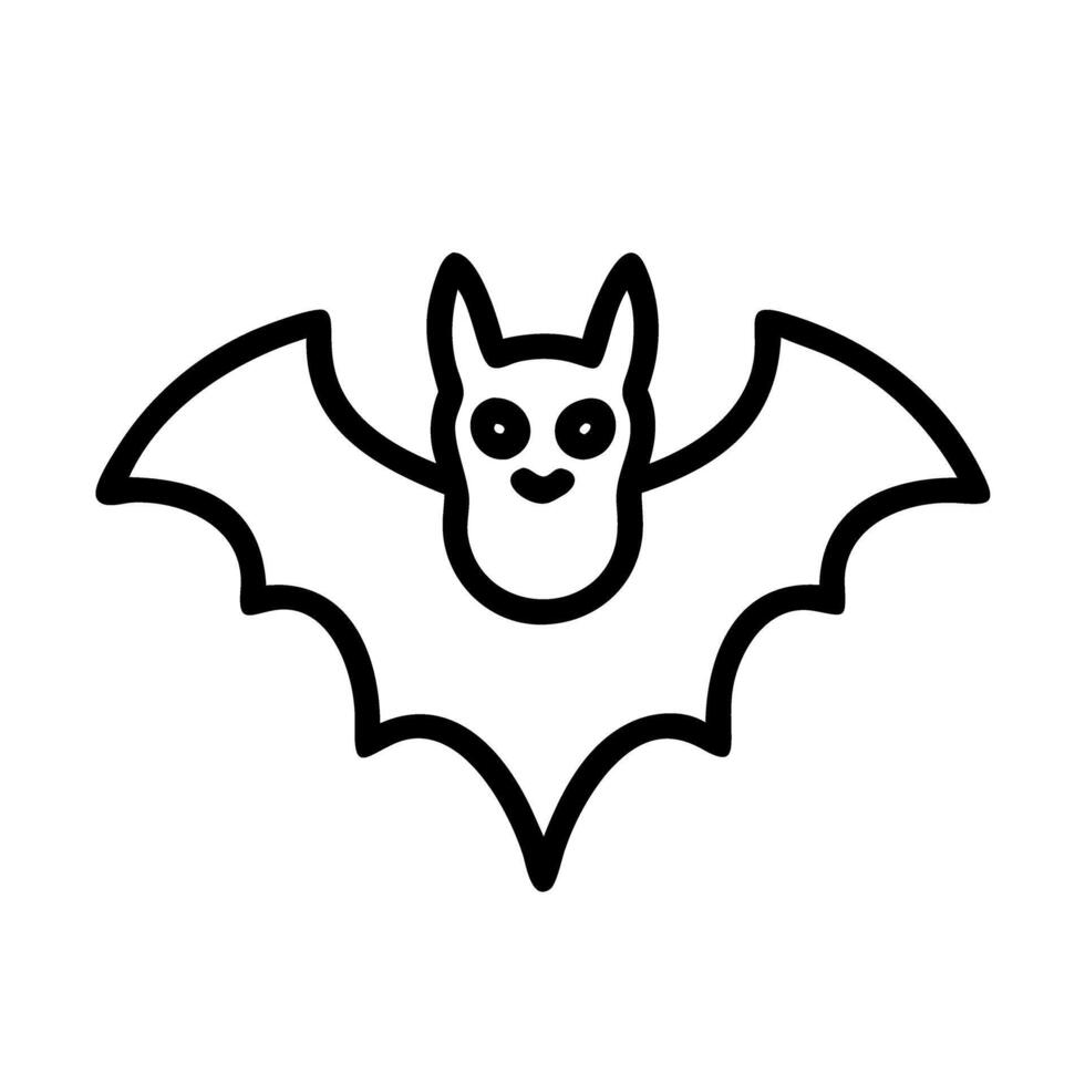 Flying Bat Outline Icon vector