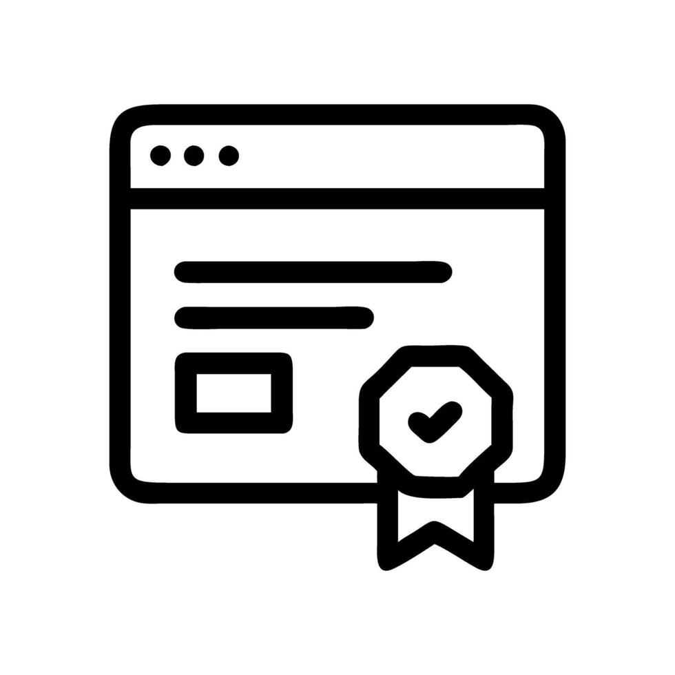 Digital certificate icon for online credentials vector
