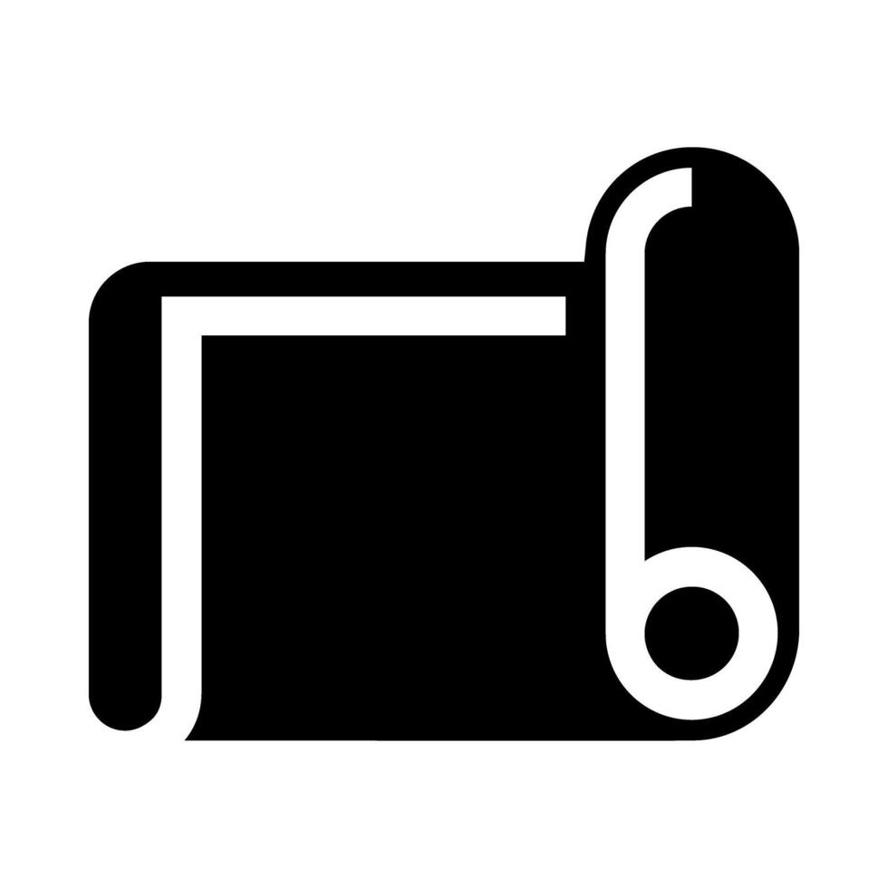 Icon of a yoga mat symbolizing fitness and well-being. vector