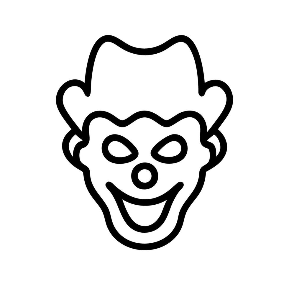 Psychopathic Clown Outline Icon vector