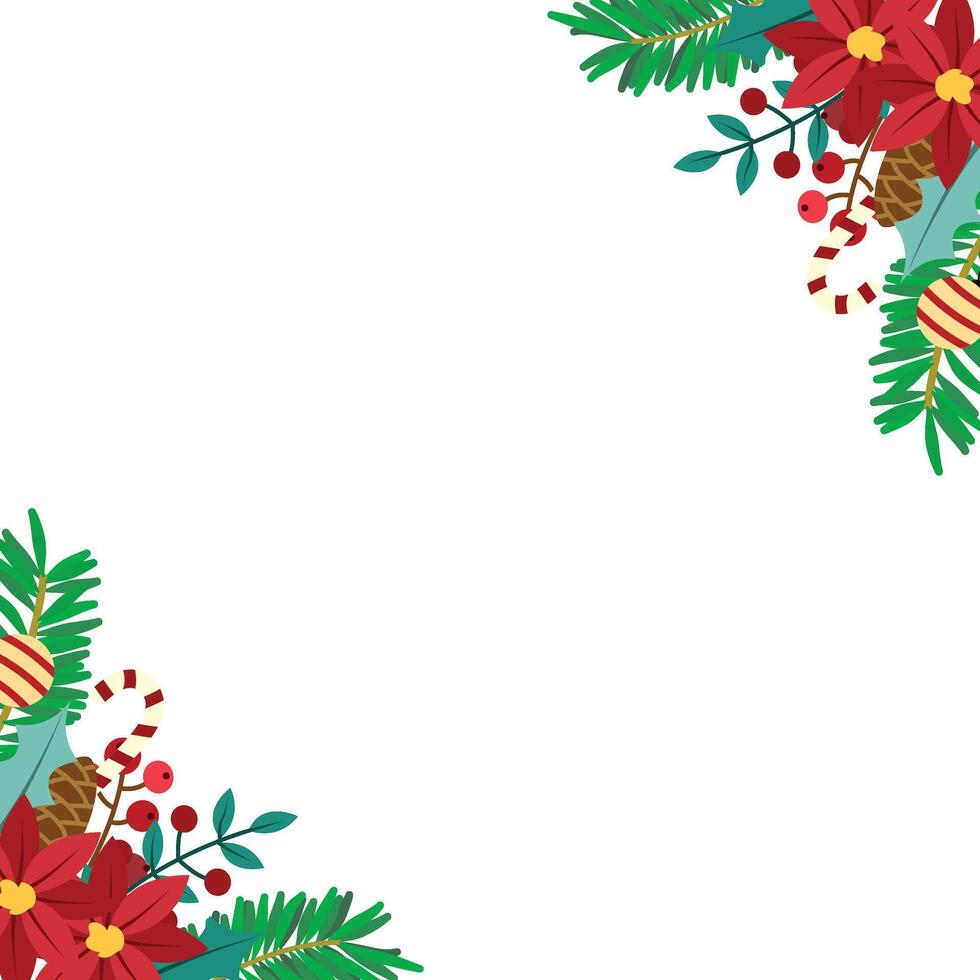 Christmas frames with ornaments. For holiday party headers, cards and posters. vector