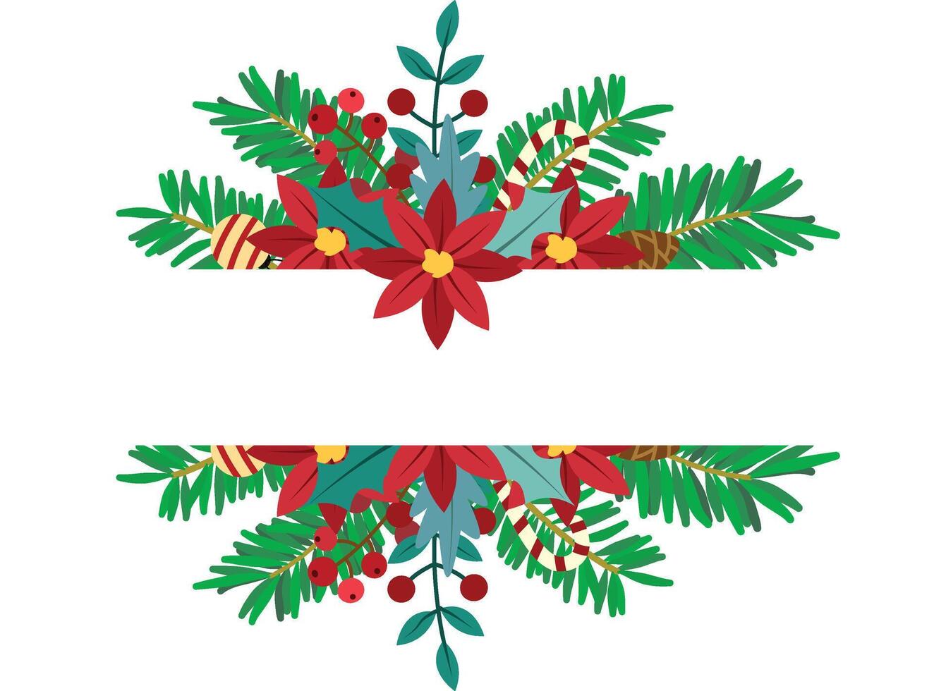 Pine and berry wreath for Christmas decorations vector