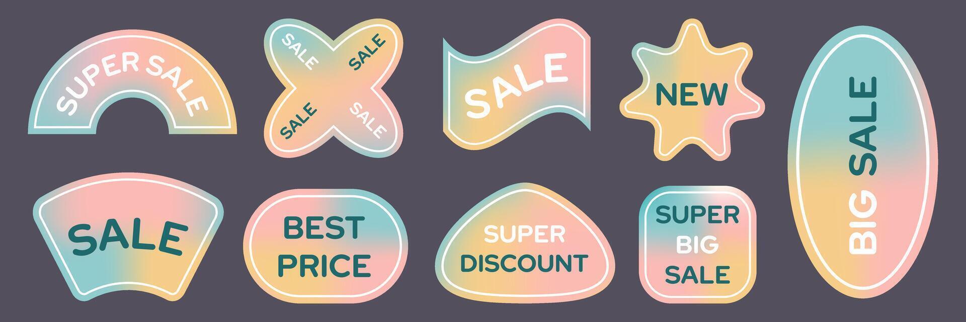 collection of sale tags in retro style vector