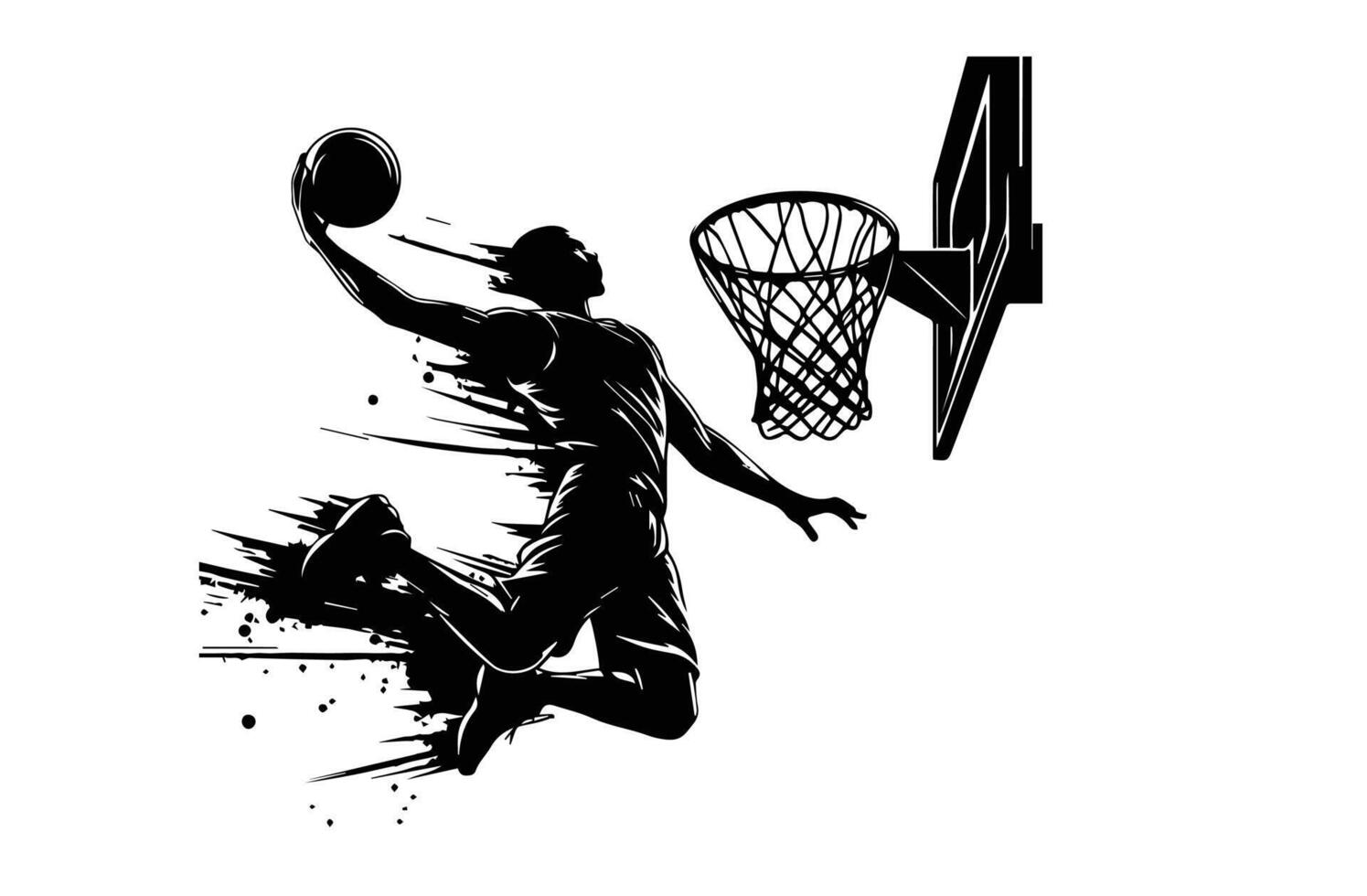 Basketball play silhouette vector
