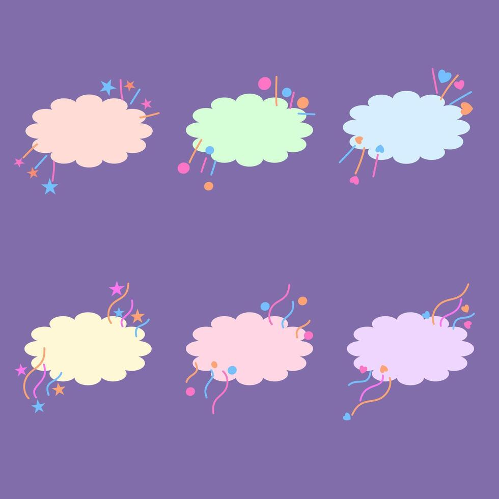 Cute bubble speech and some decoration with pastel color vector